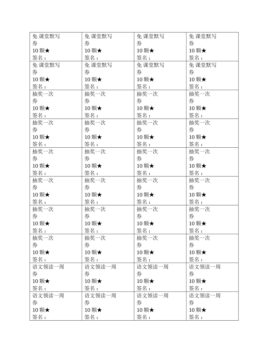 班级券小学生奖励券兑换券.docx_第2页