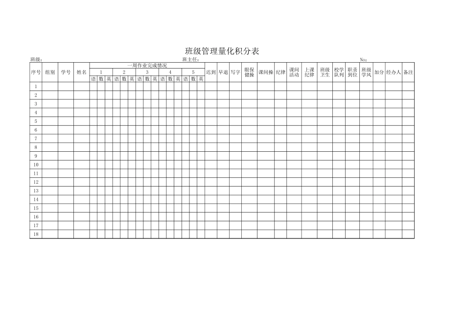 班级管理量化积分表1.xlsx_第1页