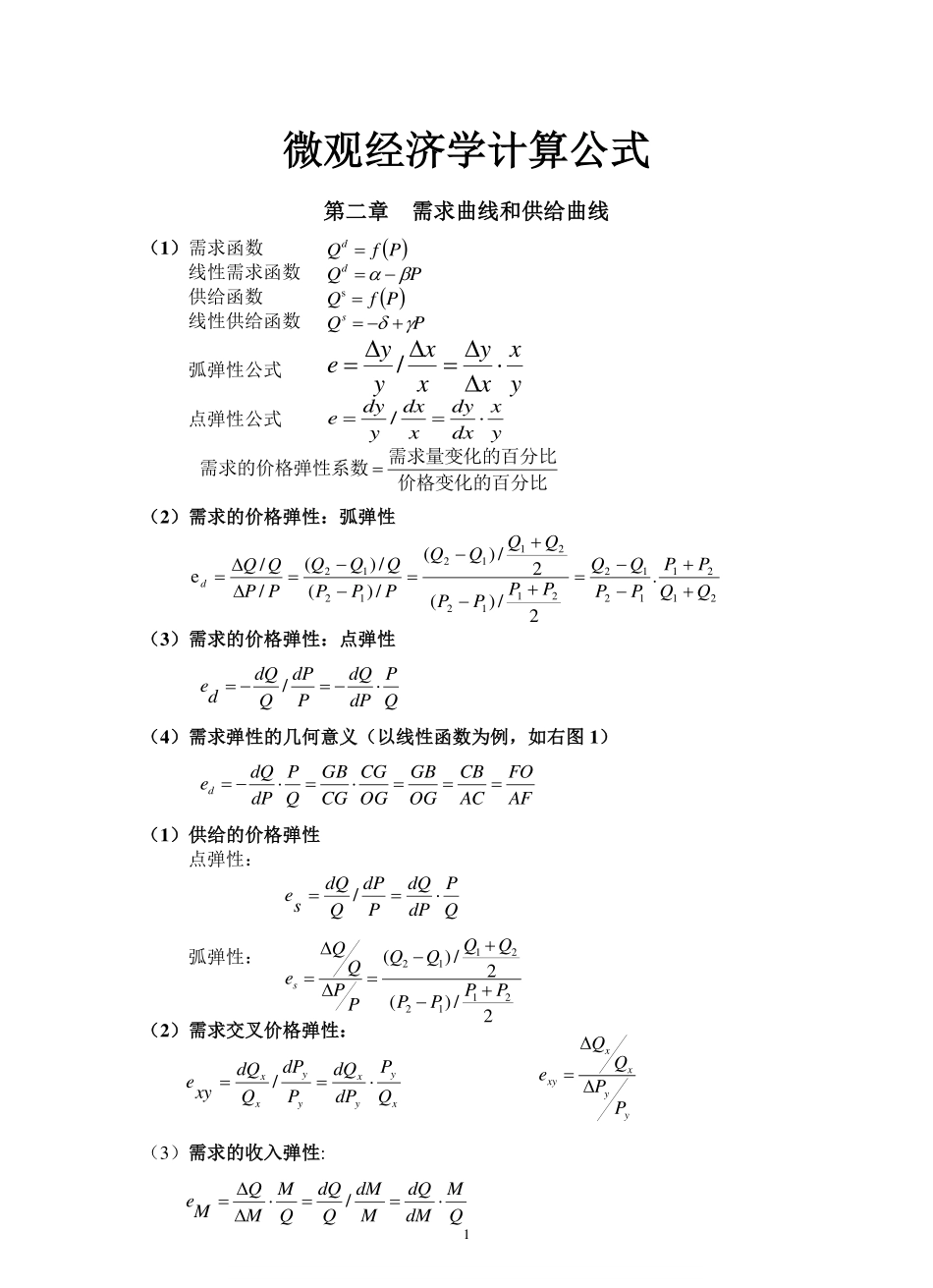 微观经济学计算公式(最全).pdf_第1页