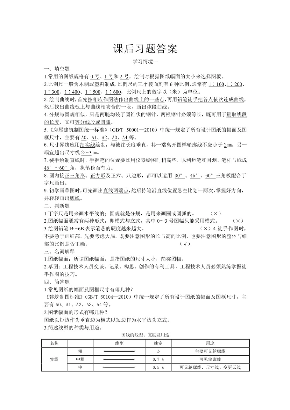 建筑工程制图与识图课后习题答案.pdf_第1页