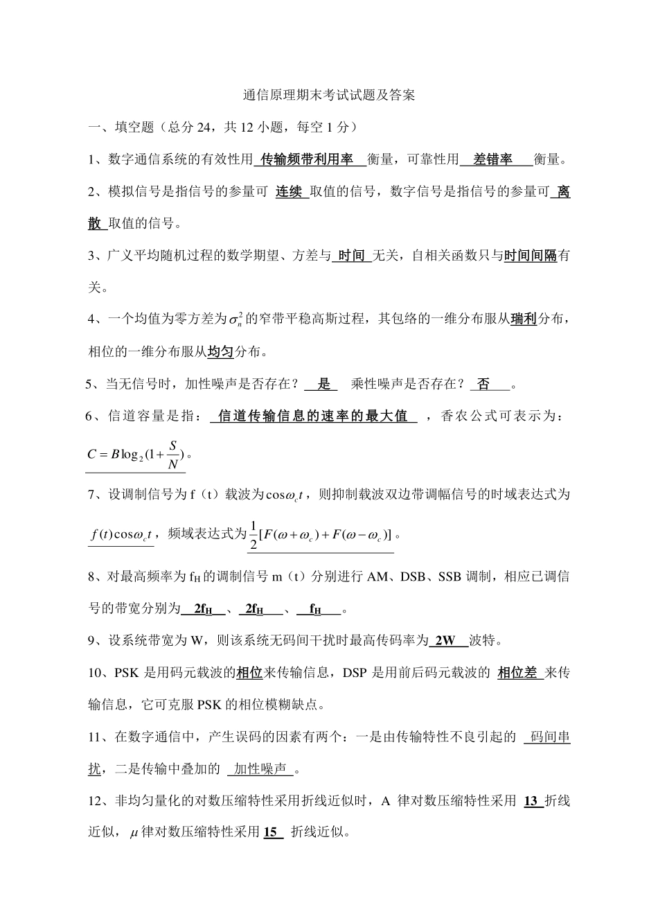 通信原理期末考试试题及答案.pdf_第1页