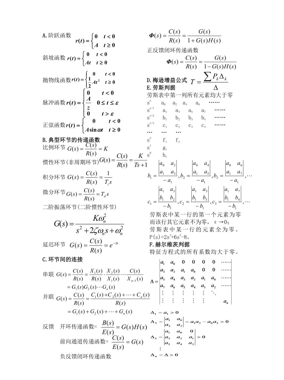 自动控制原理重要公式.pdf_第1页