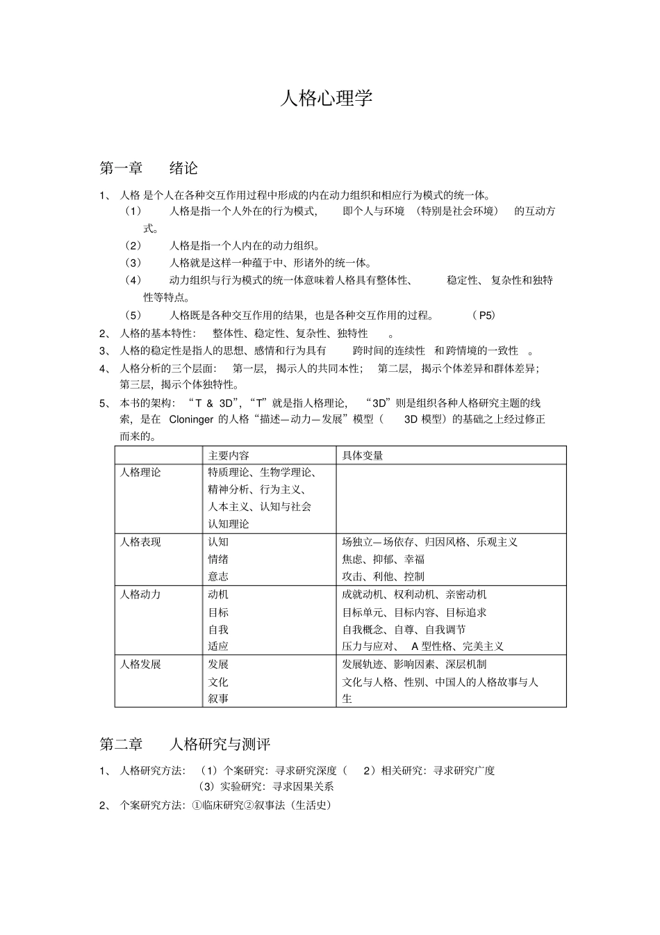 人格心理学(自己整理).pdf_第1页