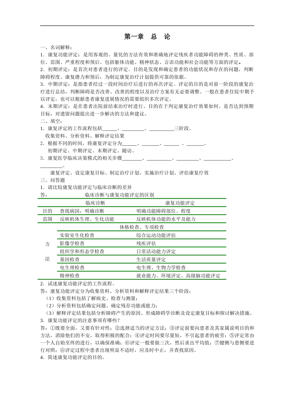 康复评定试题库-康复评定的题库.docx_第1页