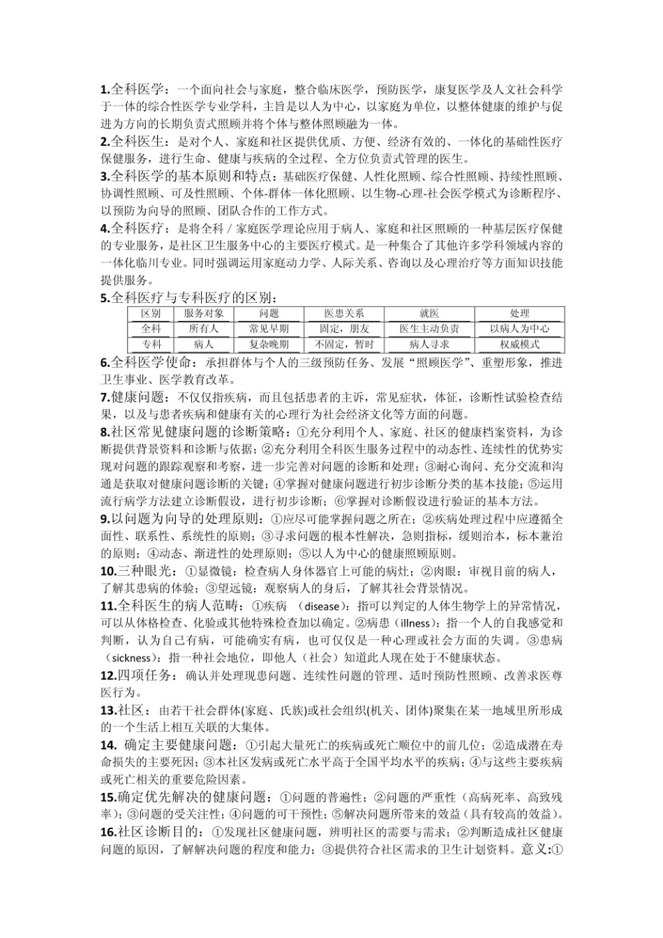 全科医学概论名词解释，问答题.pdf_第1页