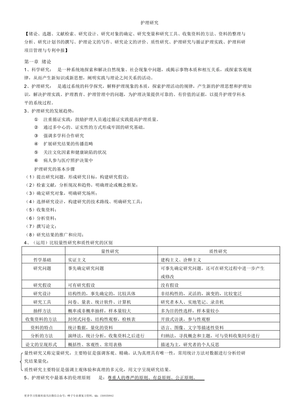 人卫第六版护理研究重点.docx_第1页