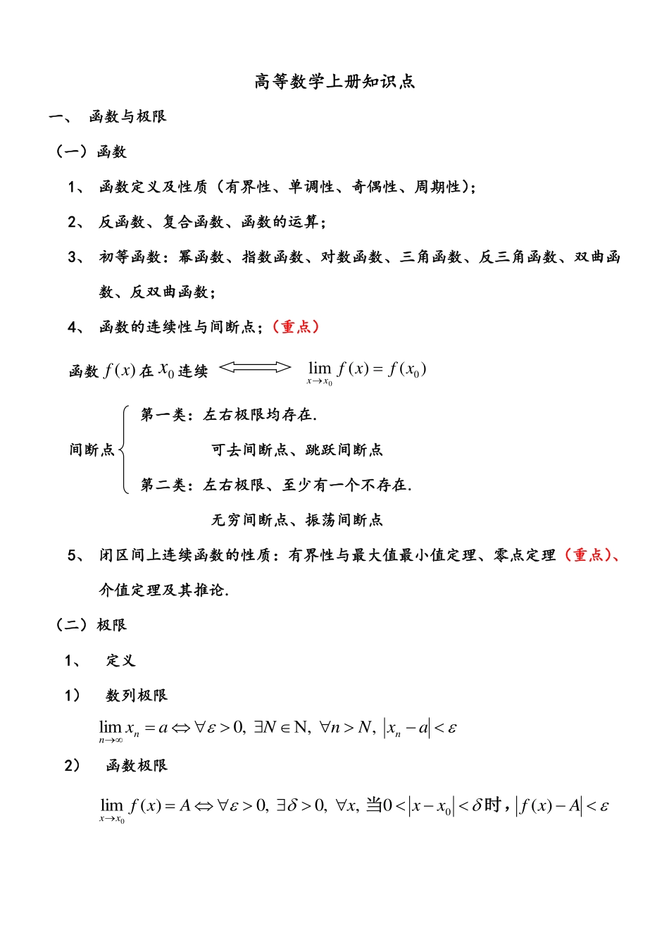 高数上册重要知识点.pdf_第1页